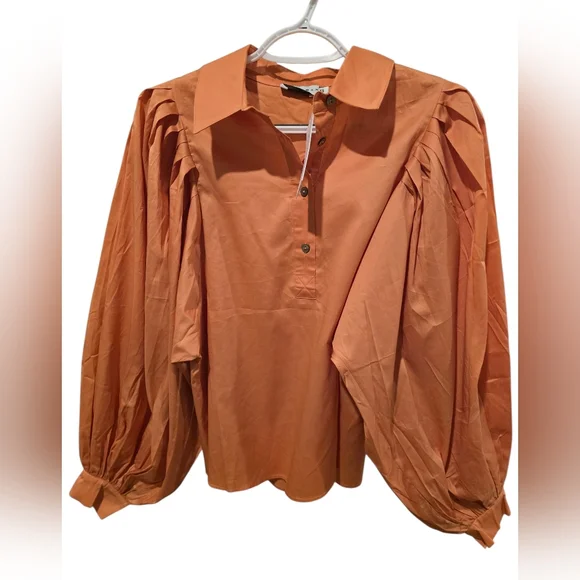 Harshman Lois Popover Shirt XS Persimmon NWT - Picture 2 of 8